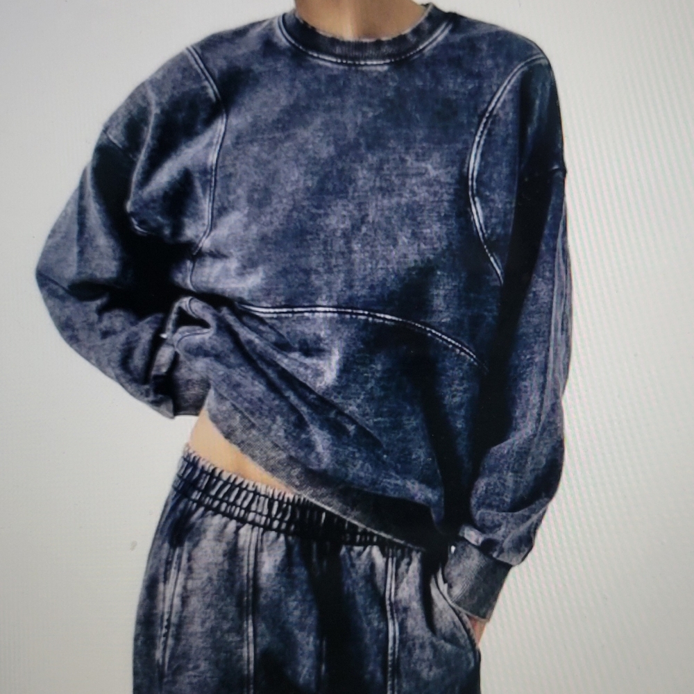 Zara Washed Effect Sweater Sweatshirt and Sweatpants Set NWT size Large